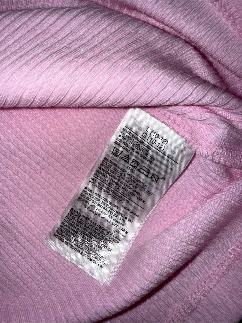 Old Navy Pink Ribbed Girls Tank with Beaded Straps